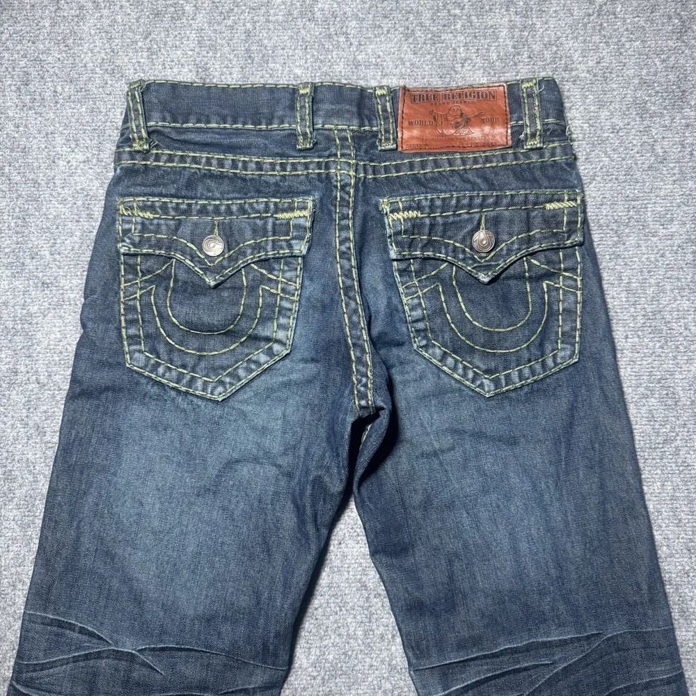 True Religion Nathan Super T Jeans Men Tag 30 Thick Stitch Fit 32x32 Dark Y2K